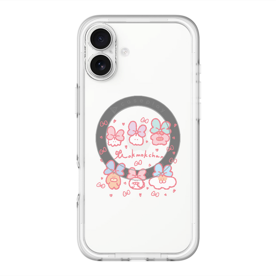 Slim Protection Premium Case with MagSafe［ Mokumoku-chan - Ribbons ］