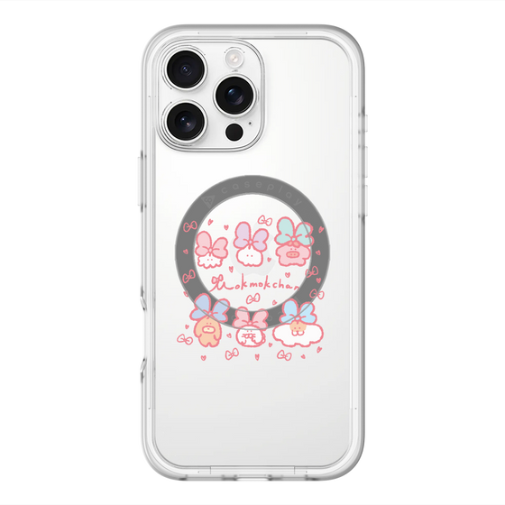 Slim Protection Premium Case with MagSafe［ Mokumoku-chan - Ribbons ］
