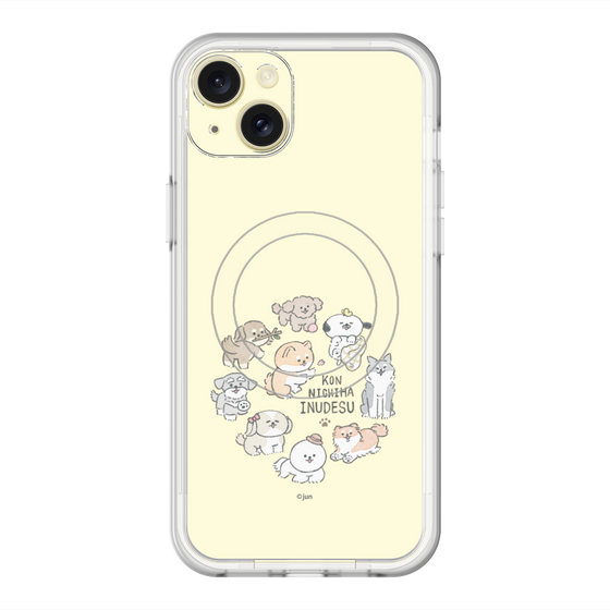 Slim Protection Premium Case with MagSafe［ Hello, It's Dog - All Together - Beige ］