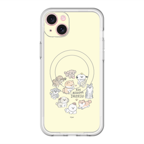 Slim Protection Premium Case with MagSafe［ Hello, It's Dog - All Together - Beige ］