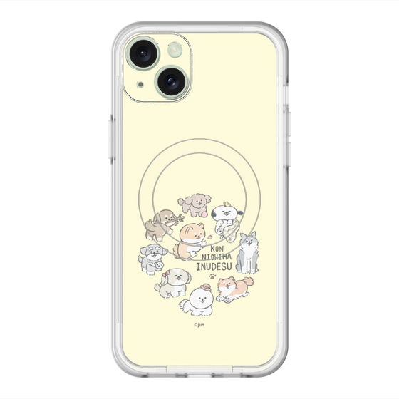 Slim Protection Premium Case with MagSafe［ Hello, It's Dog - All Together - Beige ］