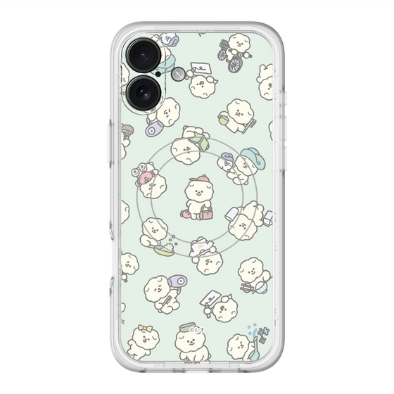 Slim Protection Premium Case with MagSafe［ Mossari Mosao - Lots of Mosao - Green ］