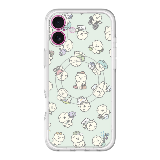 Slim Protection Premium Case with MagSafe［ Mossari Mosao - Lots of Mosao - Green ］