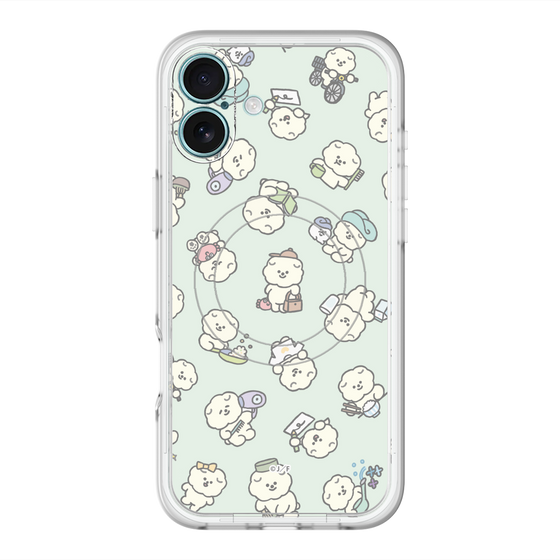 Slim Protection Premium Case with MagSafe［ Mossari Mosao - Lots of Mosao - Green ］
