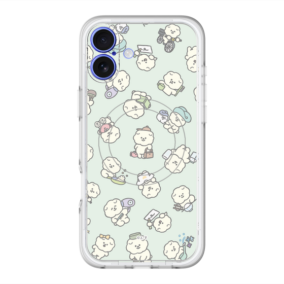 Slim Protection Premium Case with MagSafe［ Mossari Mosao - Lots of Mosao - Green ］