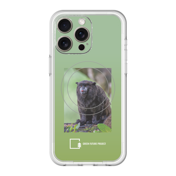 Slim Protection Premium Case with MagSafe［ Green Future Project - Black-mantled Tamarin ］