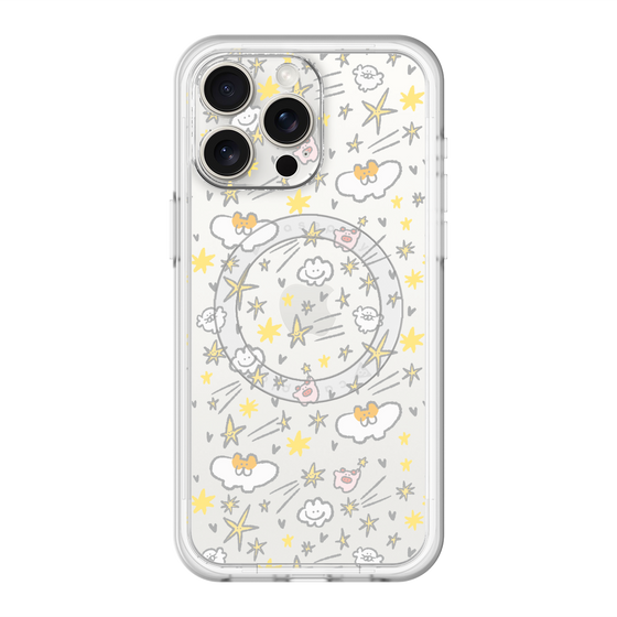 Slim Protection Premium Case with MagSafe［ Mokumoku-chan - Stars ］