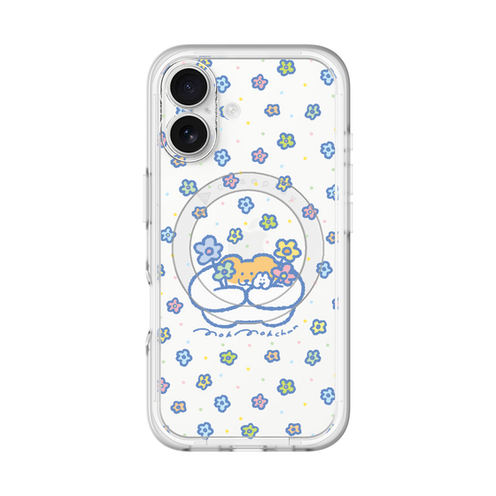 Slim Protection Premium Case with MagSafe［ Mokumoku-chan - Flowers ］