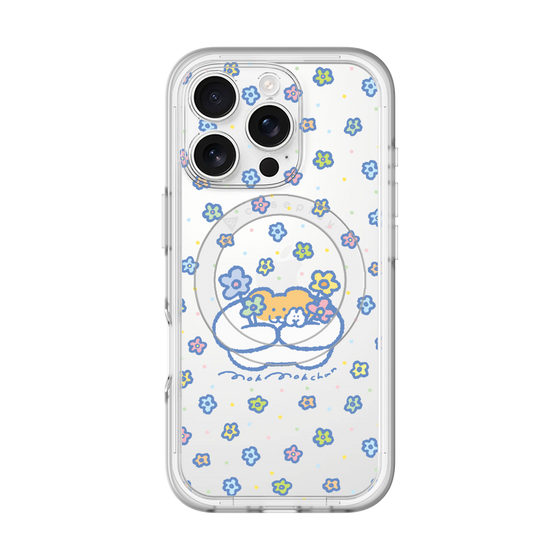 Slim Protection Premium Case with MagSafe［ Mokumoku-chan - Flowers ］