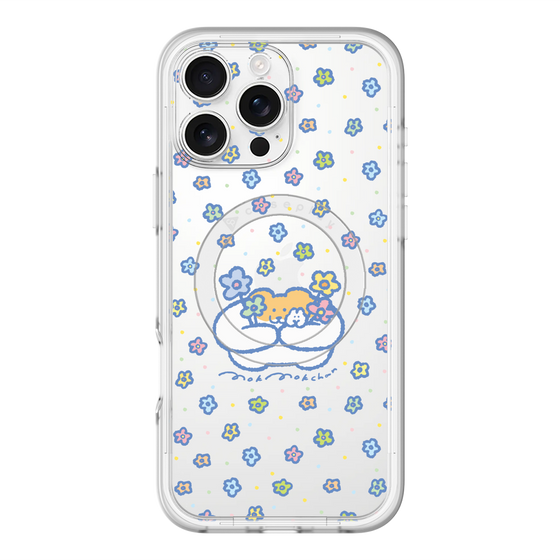 Slim Protection Premium Case with MagSafe［ Mokumoku-chan - Flowers ］