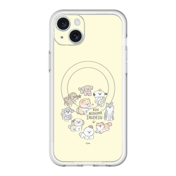 Slim Protection Premium Case with MagSafe［ Hello, It's Dog - All Together - Beige ］