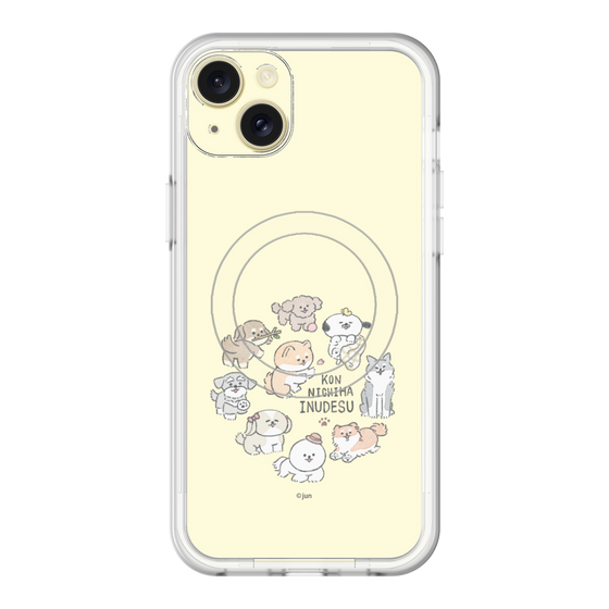 Slim Protection Premium Case with MagSafe［ Hello, It's Dog - All Together - Beige ］