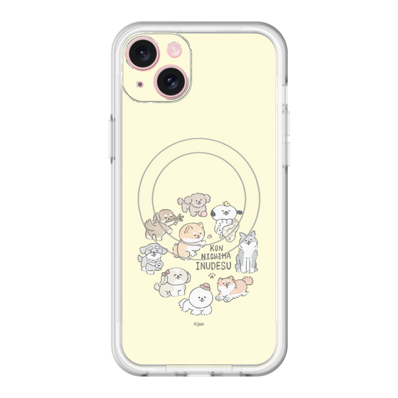 Slim Protection Premium Case with MagSafe［ Hello, It's Dog - All Together - Beige ］