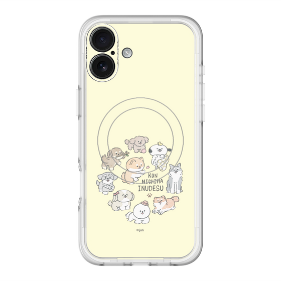 Slim Protection Premium Case with MagSafe［ Hello, It's Dog - All Together - Beige ］