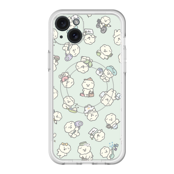 Slim Protection Premium Case with MagSafe［ Mossari Mosao - Lots of Mosao - Green ］