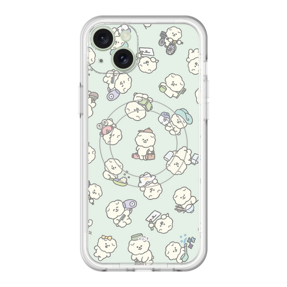 Slim Protection Premium Case with MagSafe［ Mossari Mosao - Lots of Mosao - Green ］