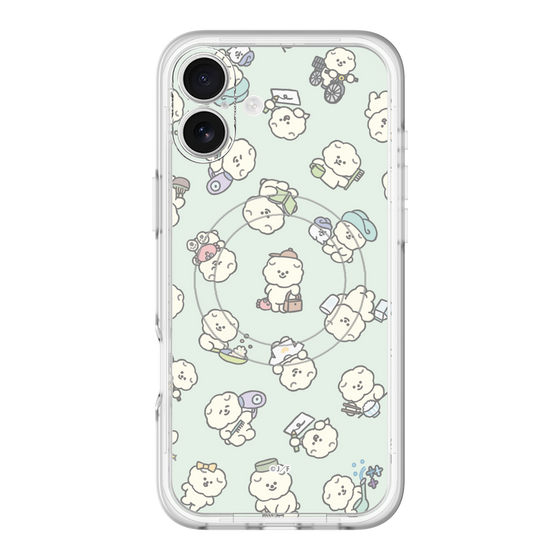 Slim Protection Premium Case with MagSafe［ Mossari Mosao - Lots of Mosao - Green ］
