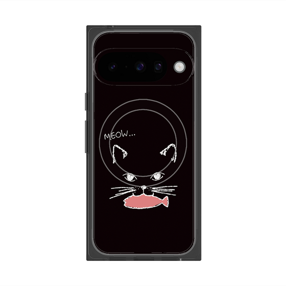 Premium Square Case with Pixelsnap［ Very Greedy Cat - Black ］