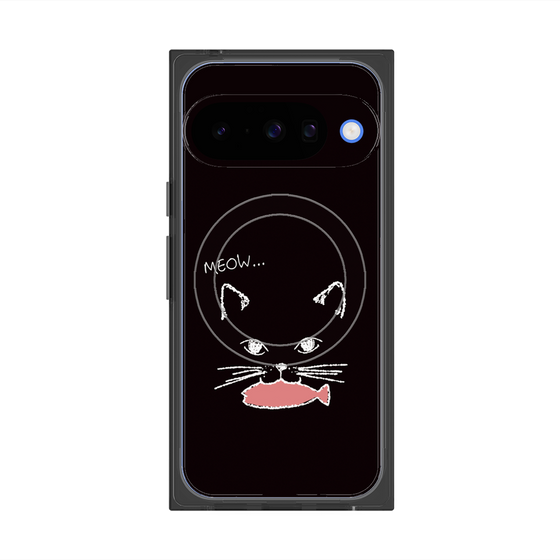 Premium Square Case with Pixelsnap［ Very Greedy Cat - Black ］