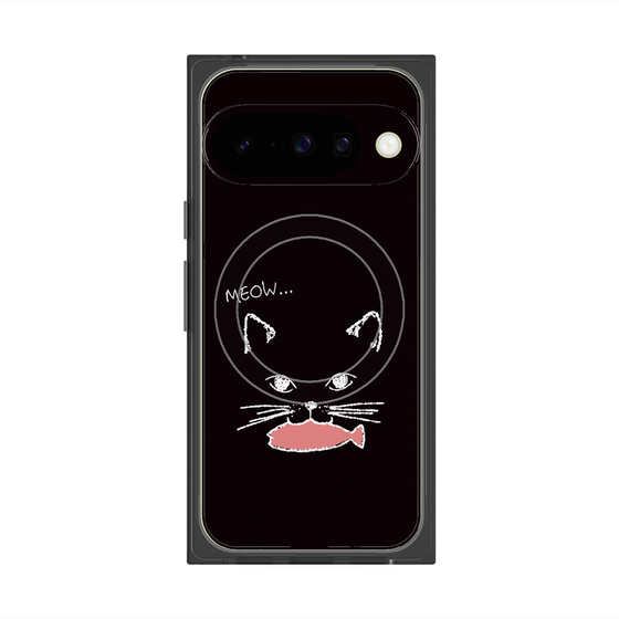 Premium Square Case with Pixelsnap［ Very Greedy Cat - Black ］