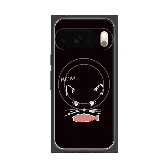 Premium Square Case with Pixelsnap［ Very Greedy Cat - Black ］