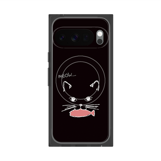 Premium Square Case with Pixelsnap［ Very Greedy Cat - Black ］