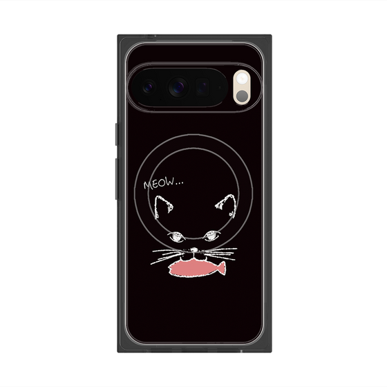 Premium Square Case with Pixelsnap［ Very Greedy Cat - Black ］