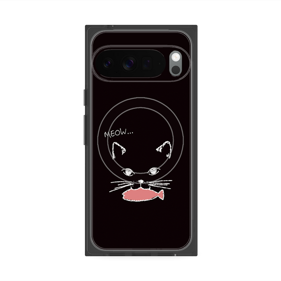 Premium Square Case with Pixelsnap［ Very Greedy Cat - Black ］