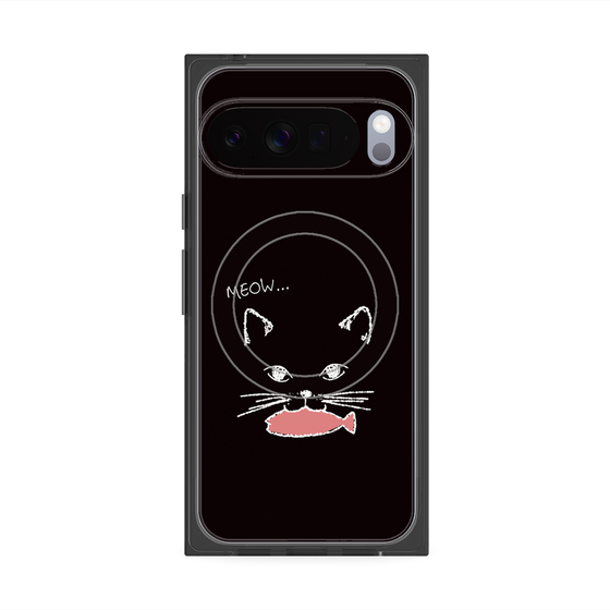 Premium Square Case with Pixelsnap［ Very Greedy Cat - Black ］