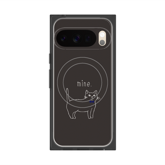 Premium Square Case with Pixelsnap［ Bow Tie Cat - Black ］