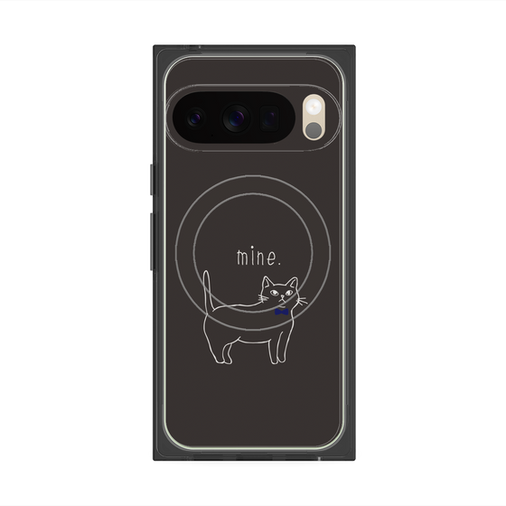 Premium Square Case with Pixelsnap［ Bow Tie Cat - Black ］