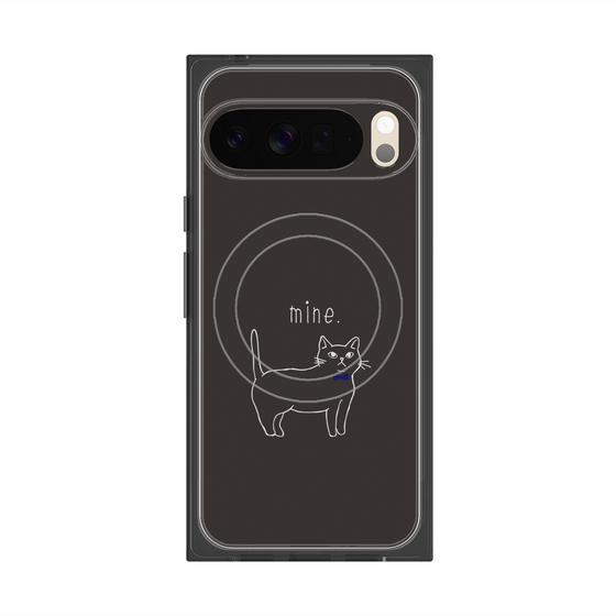 Premium Square Case with Pixelsnap［ Bow Tie Cat - Black ］