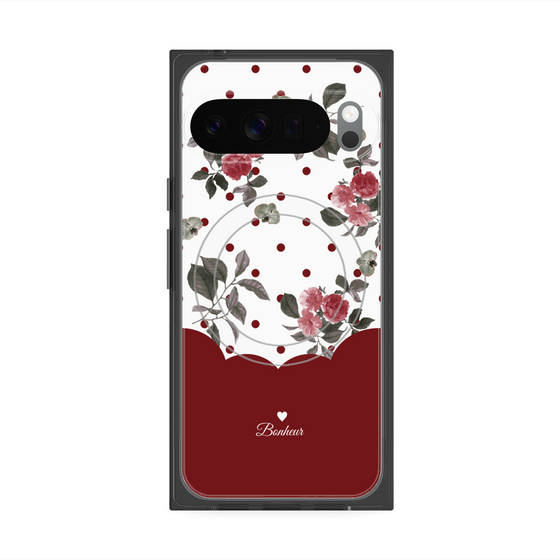 Premium Square Case with Pixelsnap［ Twin Dot Flower - Red ］