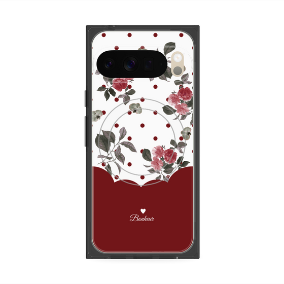 Premium Square Case with Pixelsnap［ Twin Dot Flower - Red ］