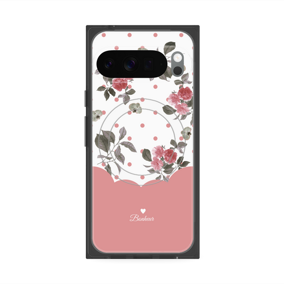 Premium Square Case with Pixelsnap［ Twin Dot Flower - Pink ］