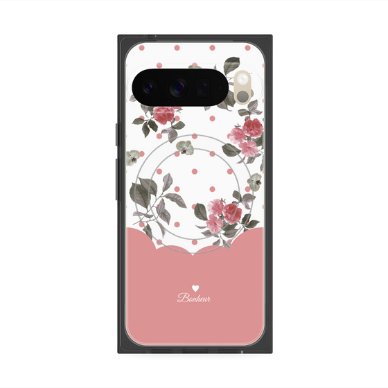 Premium Square Case with Pixelsnap［ Twin Dot Flower - Pink ］