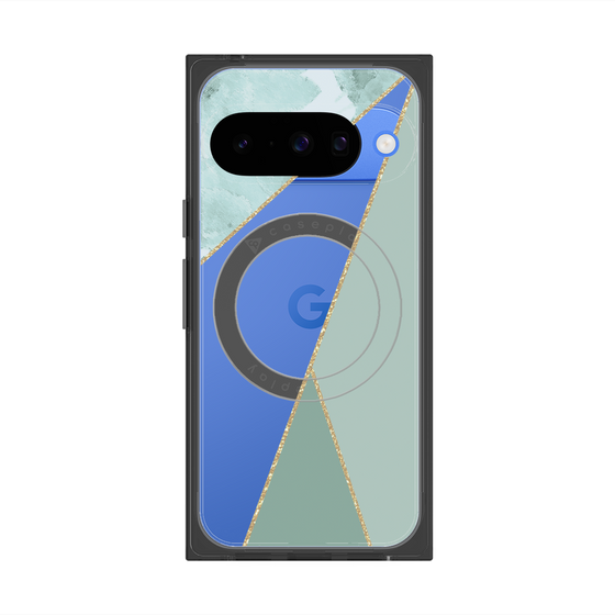 Premium Square Case with Pixelsnap［ Marble Triangle Palette - Green ］