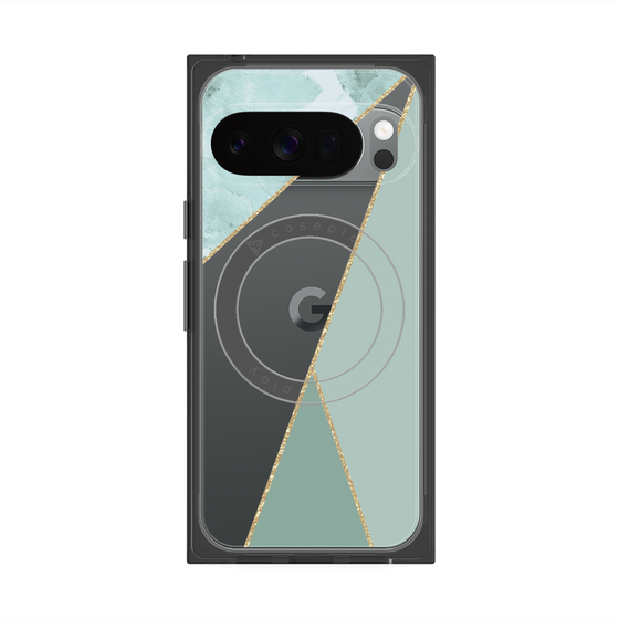 Premium Square Case with Pixelsnap［ Marble Triangle Palette - Green ］