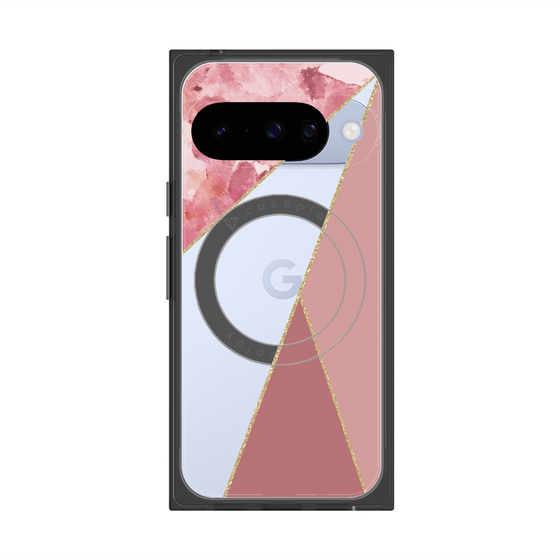 Premium Square Case with Pixelsnap［ Marble Triangle Palette - Pink ］