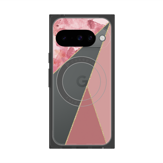 Premium Square Case with Pixelsnap［ Marble Triangle Palette - Pink ］