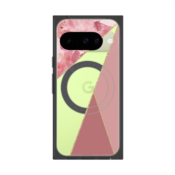 Premium Square Case with Pixelsnap［ Marble Triangle Palette - Pink ］