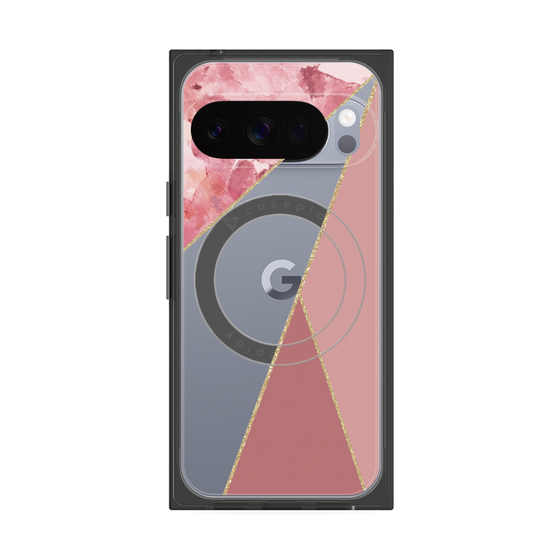 Premium Square Case with Pixelsnap［ Marble Triangle Palette - Pink ］