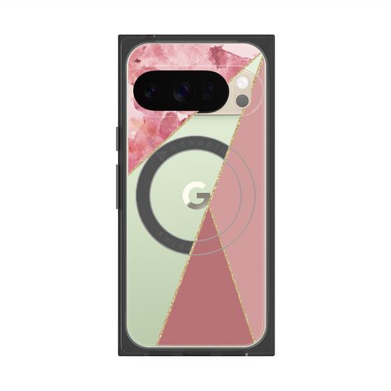 Premium Square Case with Pixelsnap［ Marble Triangle Palette - Pink ］