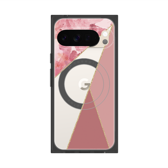 Premium Square Case with Pixelsnap［ Marble Triangle Palette - Pink ］