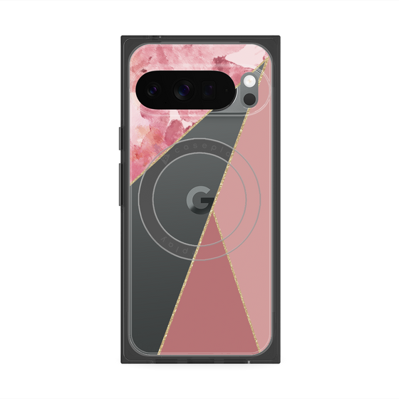 Premium Square Case with Pixelsnap［ Marble Triangle Palette - Pink ］