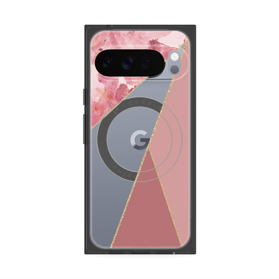 Premium Square Case with Pixelsnap［ Marble Triangle Palette - Pink ］