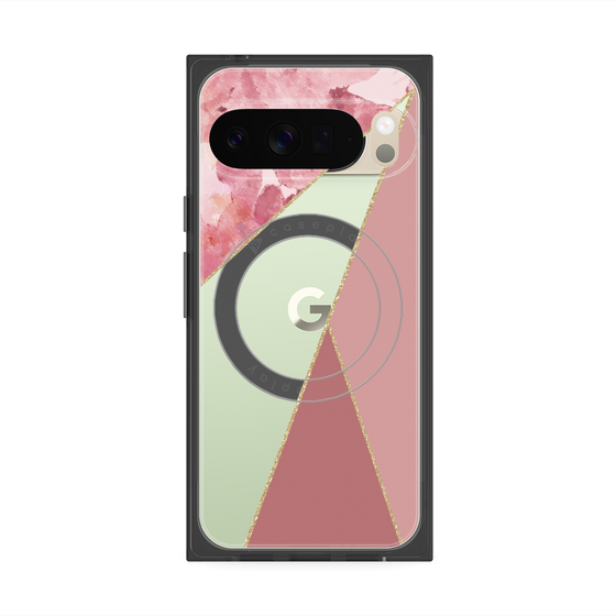 Premium Square Case with Pixelsnap［ Marble Triangle Palette - Pink ］