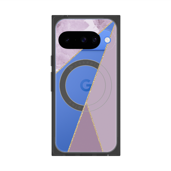 Premium Square Case with Pixelsnap［ Marble Triangle Palette - Purple ］