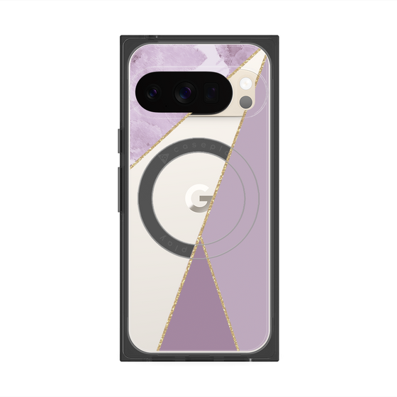 Premium Square Case with Pixelsnap［ Marble Triangle Palette - Purple ］