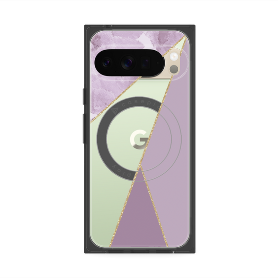 Premium Square Case with Pixelsnap［ Marble Triangle Palette - Purple ］